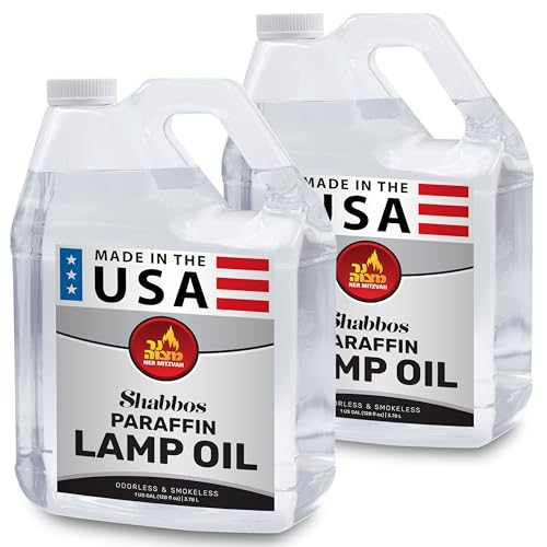 Ner Mitzvah 1 Gallon Paraffin Lamp Oil - Clear Smokeless & Odorless - 2 Pack for Indoor & Outdoor Use