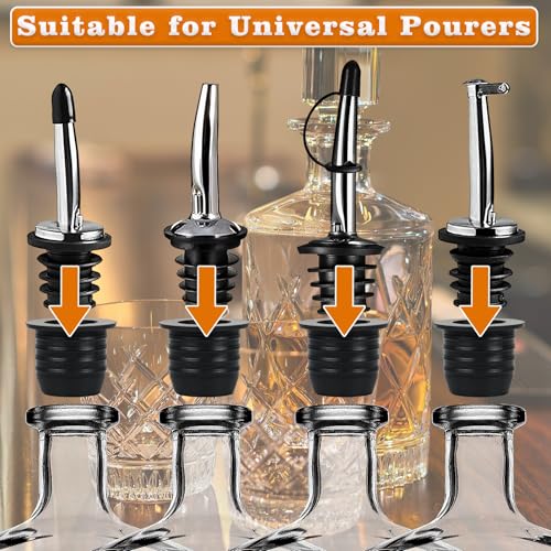12 Pack Liquor Pour Spouts for Large-Neck Bottles, Suitable for Olive Oil & Spirits