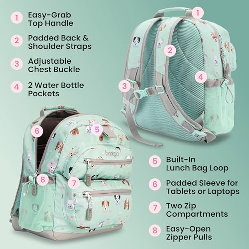 Bentgo Kids Print Water-Resistant School Backpack - Puppy Love