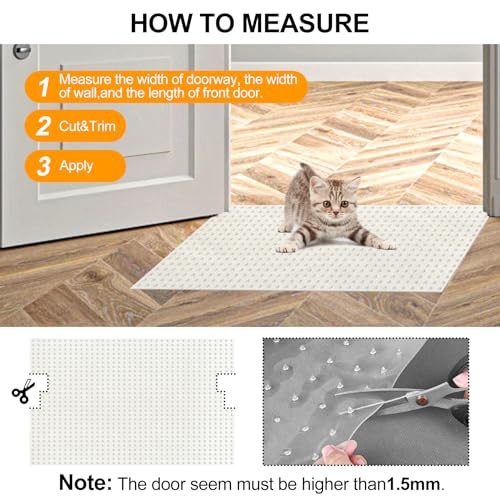 Clear Cat Scratch Carpet Protector for Doorway - 12.2 x 43.3 Inch Plastic Mat