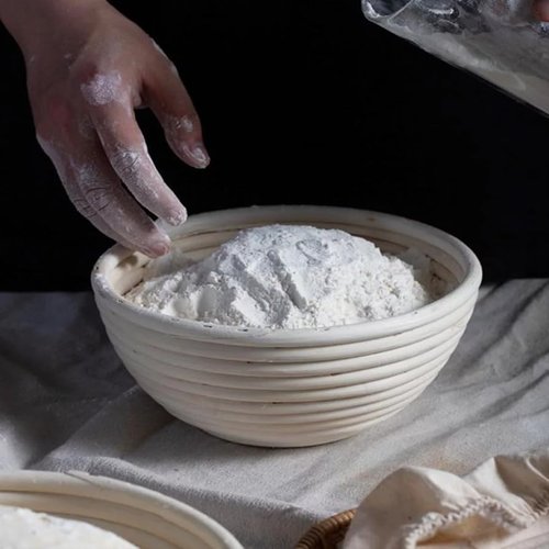 Dimpola Banneton Bread Proofing Basket Set - Handmade Rattan Sourdough Proofing Bowls | 2 Round 9-Inch Baskets