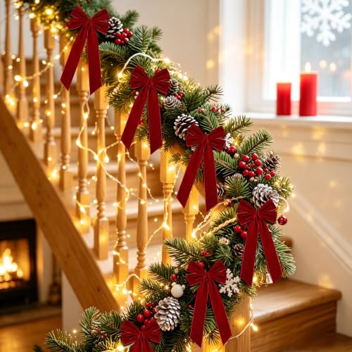 Burgundy Velvet Christmas Tree Topper Bow - Holiday Decor, Elegant & Large