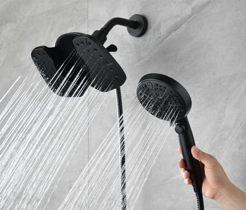 10-Inch Rainfall Shower Head Combo with Filtered Handheld Spray, Black