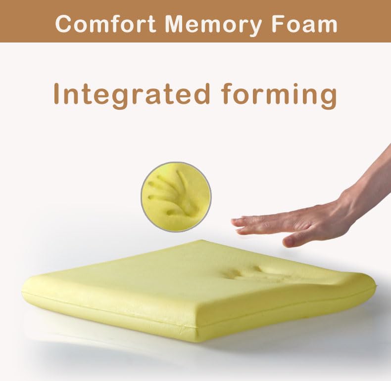 18x18 Square Memory Foam Chair Cushion - Non-Slip Velvet Seat Pad