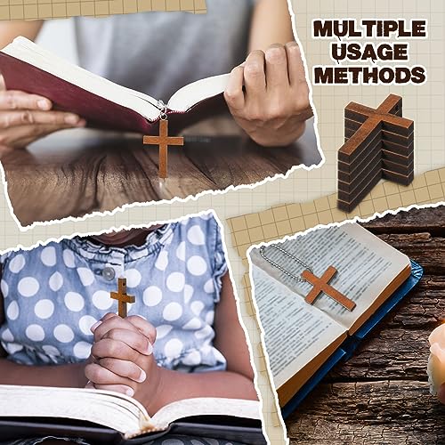 100-Piece Funeral Favor Set with Wooden Cross Keychains and Thank You Cards