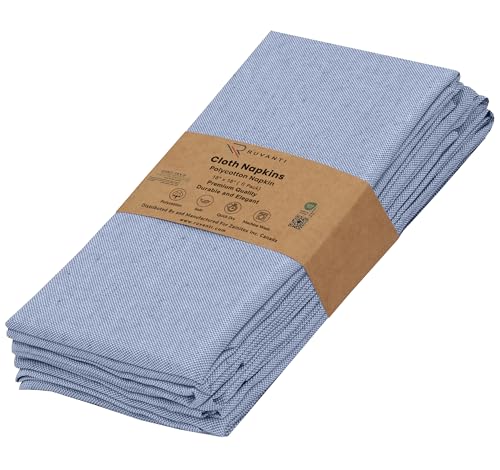 Cloth Napkins Set of 6, 18x18 Inch Washable Polycotton Dinner Napkins