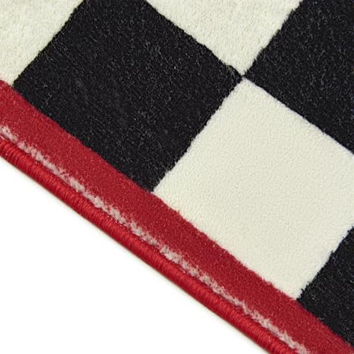 Ouyattle 3x5 Nutcracker Christmas Rug - Black and White Non-Slip Faux Wool Runner
