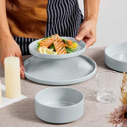 Herogo Speckled Multicolor 24-Piece Dinnerware Set for 6 - Stoneware Plates & Bowls