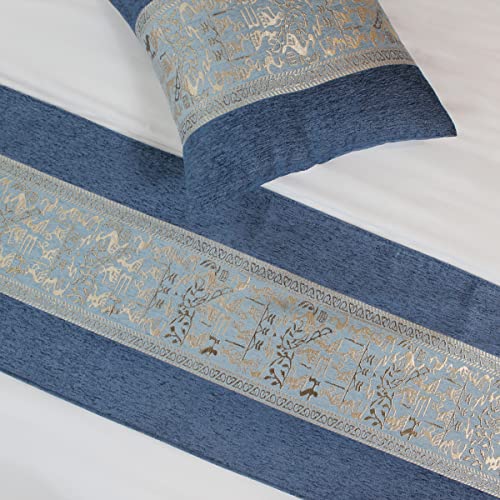 AMBERIS Chenille Bed Runner - Decorative Bed Scarf for Home & Hotel