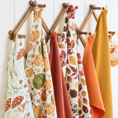 Autumn Harvest Kitchen Towels 3-Piece Set, 100% Cotton, 16"x28"