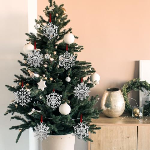 Hotop 12-Pack Silver Metal Christmas Snowflake Ornaments Holiday Decor