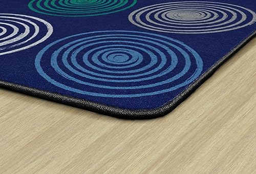 Educational Circles Seating Rug for Kids Classroom, 7'6" x 12' Cool Blue