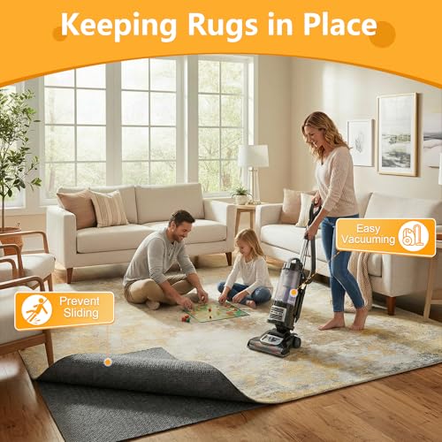 5x7 Non-Slip Rug Pad, 1/4 Inch Thick Cushioned Felt & Silicone Rug Gripper