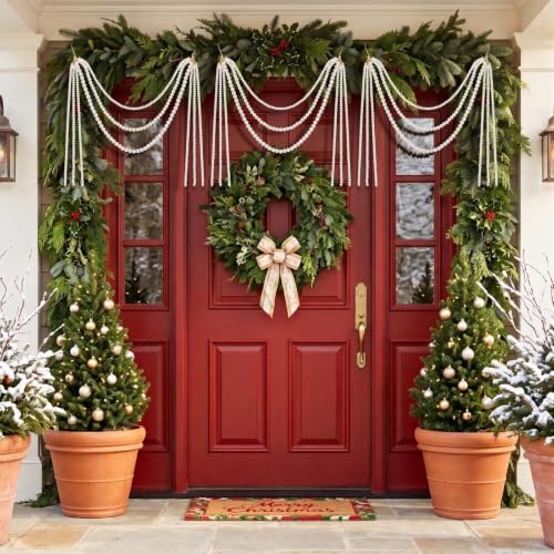 Kenning 4-Pack Christmas Pearl Garland for Tree & Holiday Decor