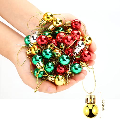 96-Piece Mini Christmas Ball Ornaments - 0.79" Shiny Xmas Tree Decor