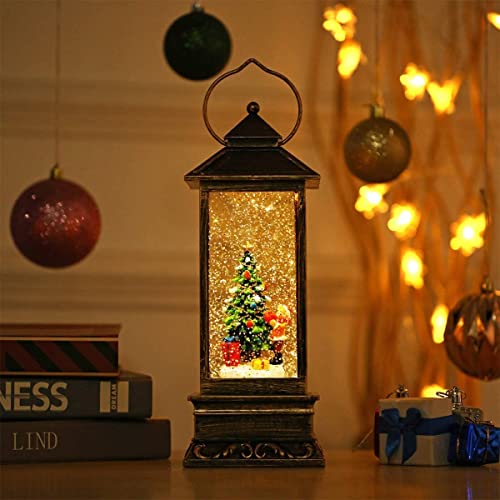 Musical Christmas Tree Snow Globe Lantern with LED Lights & Timer