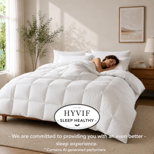 King Size Down Duvet Insert - Luxury White Comforter, Hypoallergenic