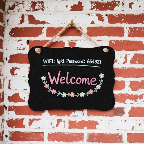 Wooden Double-Sided Chalkboard Sign, 9x6.7 Inch Erasable Message Board