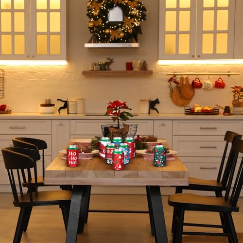 Pickmesh 16Pcs Christmas Beer Can Sleeves Standard/Collapsible | 5.1 x 3.9in Neoprene