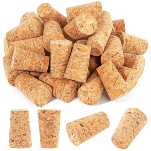 25-Pack Tapered Wooden Wine Corks - Natural Soft Wood Bottle Stoppers for Winemaking and DIY Crafts