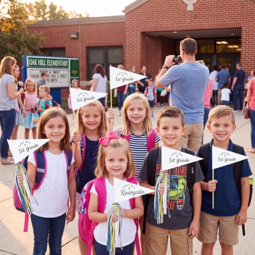 First and Last Day of School Pennant Flags, 34-Piece DIY Photo Prop Kit