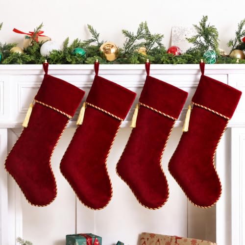 Ugiftcorner Red Velvet Christmas Stockings 20 Inch Large - 1 Pack, Holiday Decor