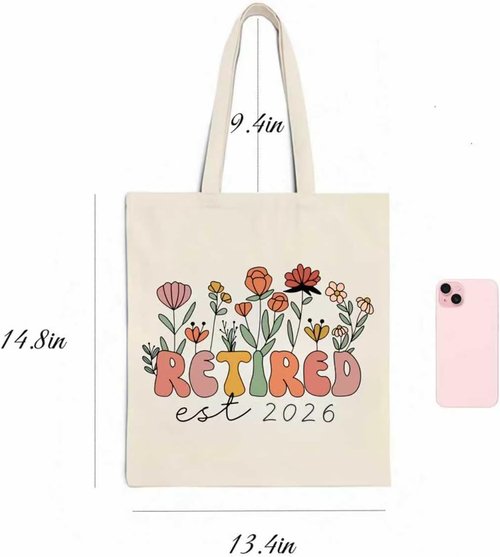 Maciebelle Retirement Gift for Women 2026 - Stylish Canvas Tote Bag for Celebrating New Beginnings