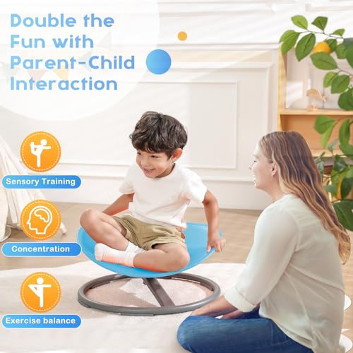 Sensory Swivel Chair for Kids, 360° Spinning Therapeutic Seat - Blue