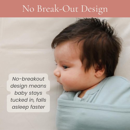 embe Long Sleeve Swaddle Blanket Sack & Beanie Hat for Babies 0-3 Months - Moss, 6-14 lbs | Arm and Legs in & Out Design | Hip Healthy