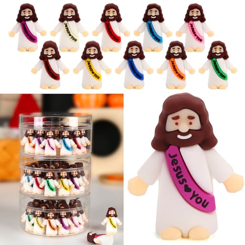 100 Pcs Mini Jesus Figurines, 1.4-Inch Tiny Religious Party Favors