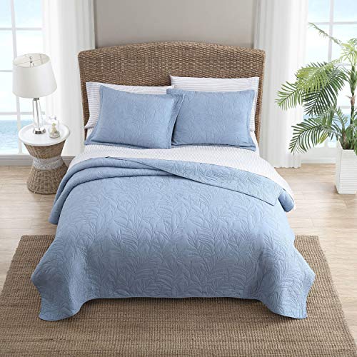 Reversible King Quilt - 100% Cotton Bedding, Costa Sera Blue