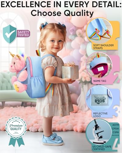 Pink Unicorn Kids Backpack and Mini Unicorn Set in Magic Bag - Naturally KIDS