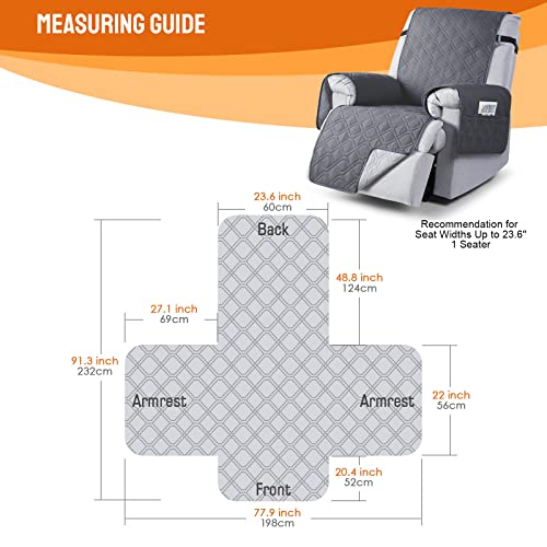 100% Waterproof Recliner Chair Cover, Non-Slip Pet Furniture Protector (23.6")