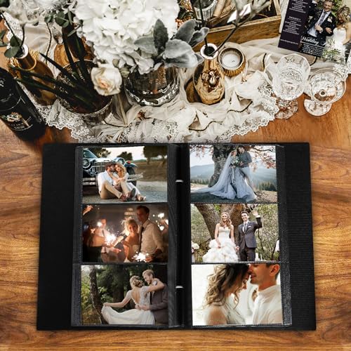 Large Linen Wedding Photo Album for 300 4x6 Horizontal Photos, Beige