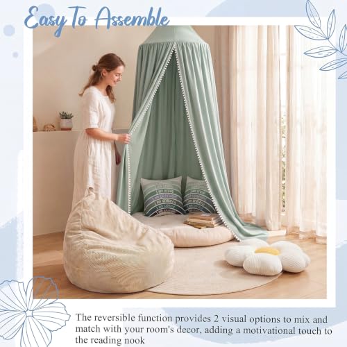 Kids Reading Nook Decor Set with Canopy Tent, Bean Bag Cover & Pillows