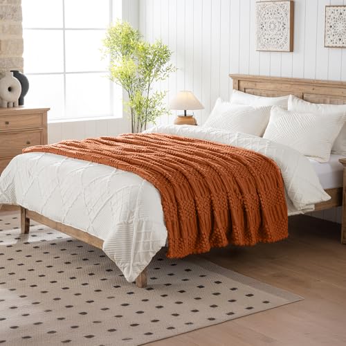 60x80 Inch Rust Twin Fleece Blanket - Soft, Cozy & Aesthetic