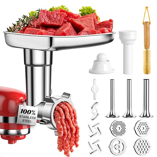 18-Piece Stainless Steel Meat Grinder Attachment for Stand Mixers