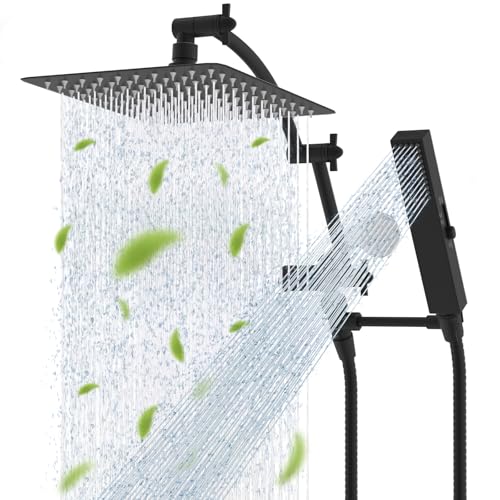 10-Inch Rainfall Shower Head and Handheld Combo with Adjustable Extension Arm