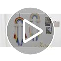Hand-Woven Rainbow Macrame Wall Hanging - Boho Cotton Tassel Nursery Decor
