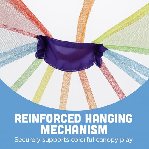 Rainbow Hanging Canopy for Kids - Mesh Play Tent for Bedroom & Classroom