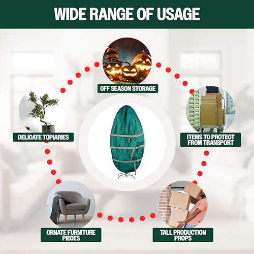 Christmas Tree Storage Bag for 6-9 Ft Artificial Trees, Canvas Cover with Zipper & Straps