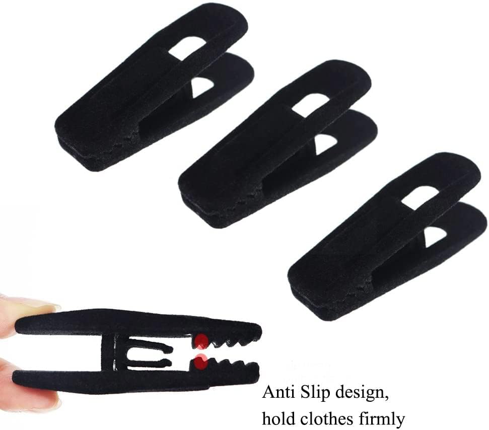 TOFIIGREM Velvet Hangers Clips - 40 PCS Black Pants & Skirt Hangers for Kids & Adults