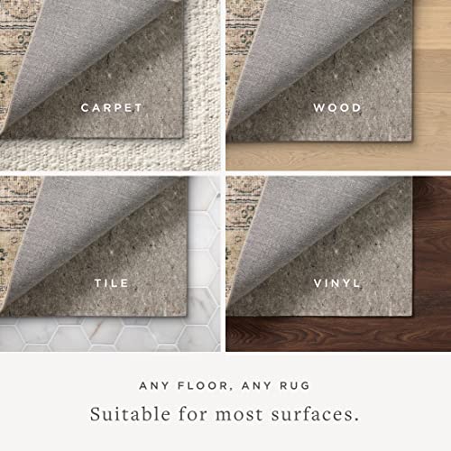 Non-Slip Rug Pad 8x10 - 1/8" Thick Reversible Cushion for Hardwood & Carpet