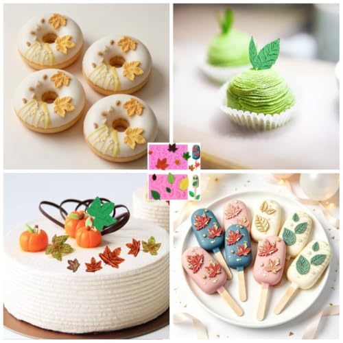 SUNKOOL 2Pcs Leaf Mold Silicone Leaves Cake & Craft Decoration