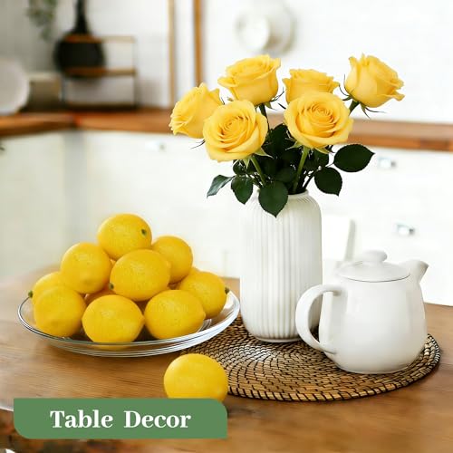 20Pcs Realistic Artificial Lemons for Kitchen Decor - Matte Finish