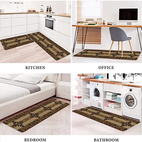 Sunflower Kitchen Rugs and Runner Set of 2, Non-Slip Boho Farmhouse Floor Mats
