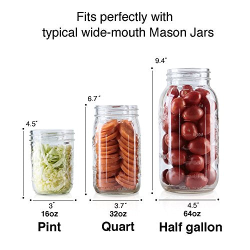 Fermentation Glass Weights with Easy Grip Handle for Wide Mouth Mason Jars 4-Pack
