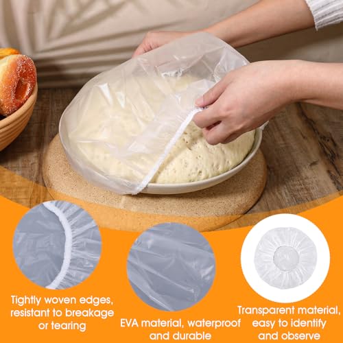 4 Pcs Reusable Elastic Bread Proofing Bowl Covers, 12-Inch EVA Covers