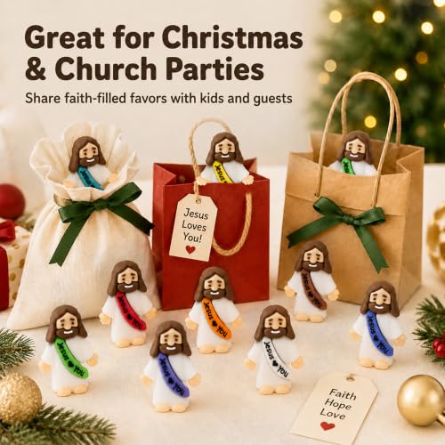 54-Pack Mini Jesus Figurines - Silicone Pocket Figures for Easter & Church