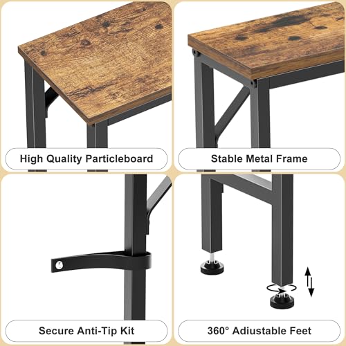 47.2-Inch Narrow Console Table, Industrial Entryway & Sofa Table
